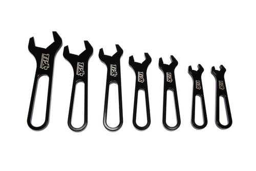 AN Wrench Set - Single End - 7-Piece - 3 AN to 16 AN - Aluminum - Black Anodized - Kit