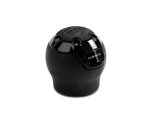 Shifter Knob - Nero Reverse - Set Screw Attachment - Aluminum - Black Leather / Black - Universal - Each