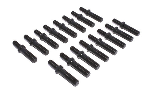Rocker Arm Stud - Hi-Tech - 8 mm x 1.25 Base Thread - 3/8-24 in Top Thread - 1.500 in Effective Stud Length - Steel - Black Oxide - Universal - Set of 16