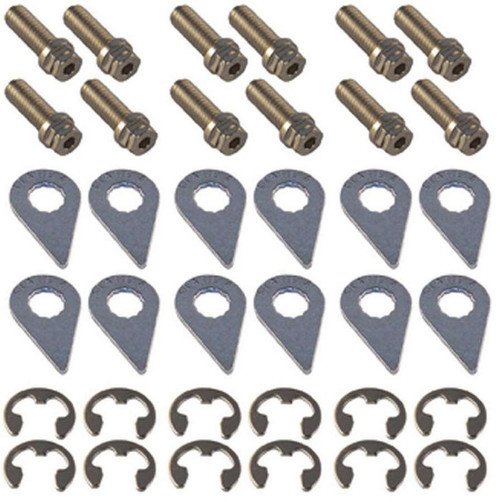 Header Bolt - Locking - 3/8-16 in Thread - 1 in Long - Hex Head - Steel - Nickel Plated - Various Applications - Set of 12 Header Bolt - Locking - 3/8-16 in Thread - 1 in Long - Hex Head - Steel - Nickel Plated - Various Applications - Set of 12