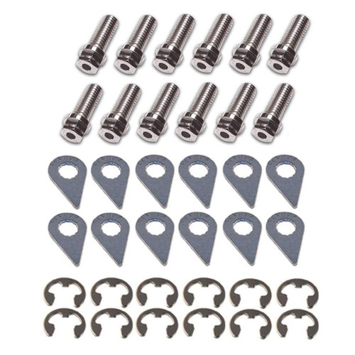 Header Bolt - Locking - Various Sizes - Hex Head - Steel - Nickel Plated - AMC V8 - Set of 12