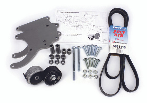 Air Conditioning Bracket - Low Profile - Passenger Side Mount - Steel - Natural - Sanden 508 Compressor - GM LS-Series - Kit Air Conditioning Bracket - Low Profile - Passenger Side Mount - Steel - Natural - Sanden 508 Compressor - GM LS-Series - Kit