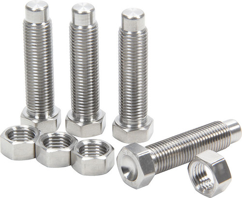 Torsion Stop Weight Adjuster Bolt - 7/16-20 in Thread - 1.750 in Long - Hex Head - Hex Nuts - Titanium - Natural - Torsion Stops - Sprint Car - Kit