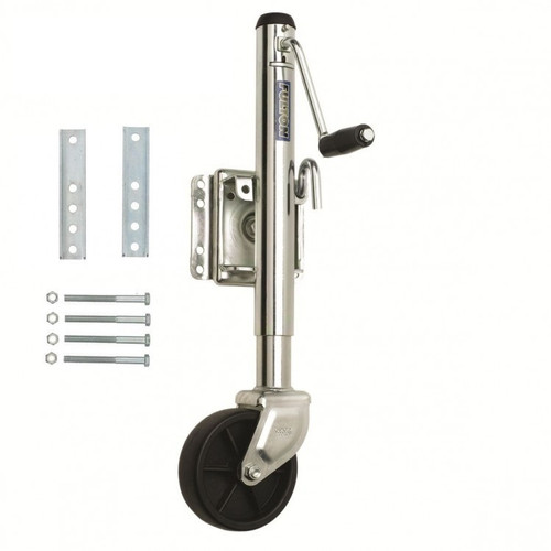 Trailer Jack - Fulton Series - Manual - Swing-Away - 10 in Travel - 1200 lb Capacity - Steel - Zinc Plated - Each