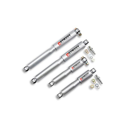 Shock - Street Performance - 2 to 6 in Lowered - Twintube - Steel - Silver Paint - Front / Rear - GM Fullsize SUV / Truck 1973-1986 - Kit Shock - Street Performance - 2 to 6 in Lowered - Twintube - Steel - Silver Paint - Front / Rear - GM Fullsize SUV / Truck 1973-1986 - Kit