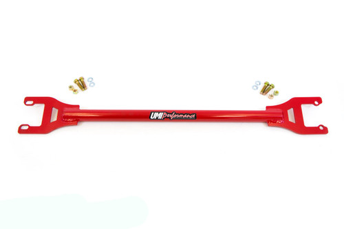 Shock Tower Brace - Rear - Bolt-On - Steel - Red Powder Coat - GM A-Body 1968-72 - Each