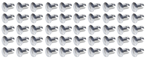 Quick Turn Fastener - Oval Head - Slotted - 7/16 x 0.550 in Body - Aluminum - Natural - Set of 50