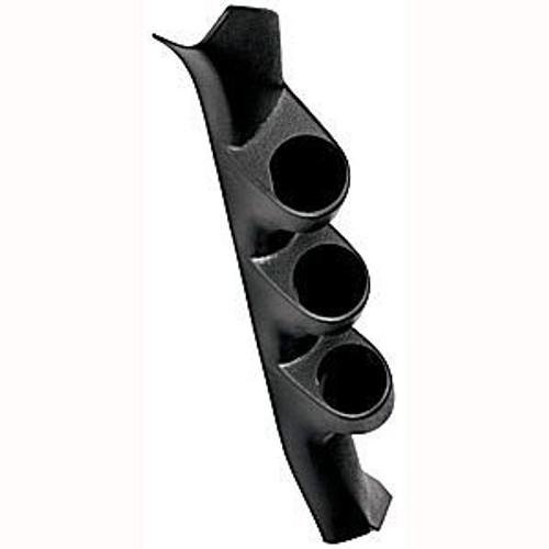 Gauge Pod - Three 2-1/16 in Diameter Gauges - Full Pillar - Plastic - Black - GM Fullsize Truck 1988-94 - Each