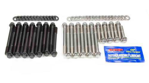 Cylinder Head Bolt Kit - High Performance Series - 12 Point Head - Chromoly / Stainless - Black Oxide / Polished - Big Block Chevy - Kit