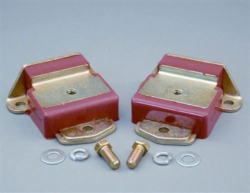 Motor Mount - Bolt-On - Polyurethane Bushings - Steel - Zinc Oxide / Red - Chevy V8 / Inline-6 - GM Fullsize SUV / Truck / Van 1963-72 - Kit Motor Mount - Bolt-On - Polyurethane Bushings - Steel - Zinc Oxide / Red - Chevy V8 / Inline-6 - GM Fullsize SUV / Truck / Van 1963-72 - Kit
