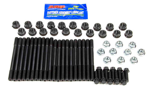 Main Stud Kit - 12 Point Nuts - 4-Bolt Mains - Chromoly - Black Oxide - GM LS-Series - Kit