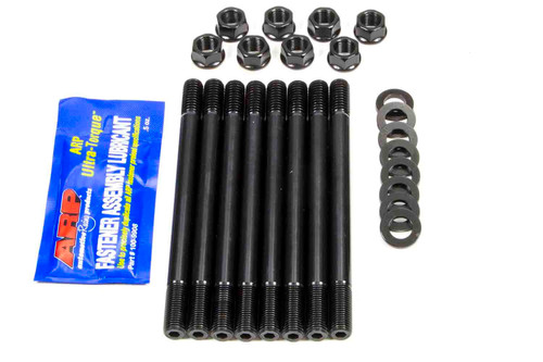 Cylinder Head Stud Kit - Hex Nuts - Chromoly - Black Oxide - Aftermarket Head - Long Exhaust Studs Only - Big Block Chevy - Set of 8