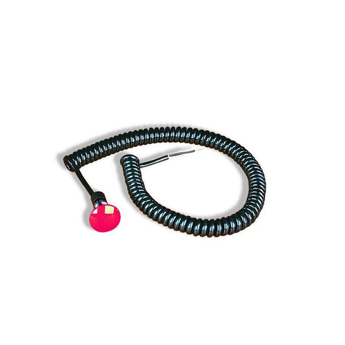 Push Button Switch - Momentary - 12 amps - 12/16V - 18 in Spiraled Cord - Large Red Button - Each Push Button Switch - Momentary - 12 amps - 12/16V - 18 in Spiraled Cord - Large Red Button - Each