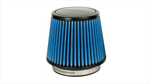 Air Filter Element - MaxFlow 5 - Clamp-On - Conical - Oiled - 6 in Base - 4.75 in Top Diameter - 5 in Tall - 4.5 in Flange - Reusable Cotton - Blue - Universal - Each