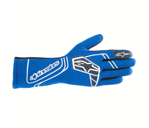 Driving Gloves - Tech-1 Start V4 - FIA Approved - 2 Layer - Aramid / Silicone - Elastic Cuff - Blue - Medium - Pair