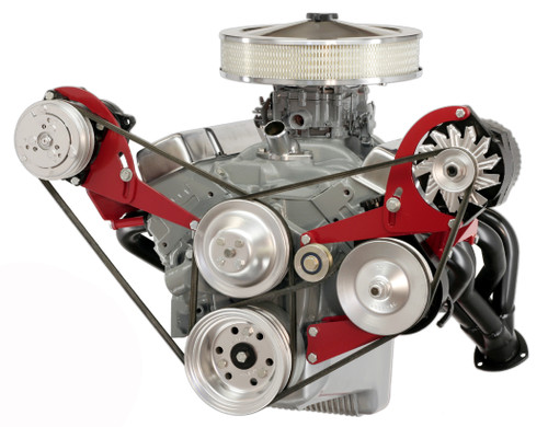 Alternator and Power Steering Bracket - Driver Side Mount - Steel - Natural - GM Alternator - Saginaw Pump - Short Water Pump - Small Block Chevy - Kit Alternator and Power Steering Bracket - Driver Side Mount - Steel - Natural - GM Alternator - Saginaw Pump - Short Water Pump - Small Block Chevy - Kit