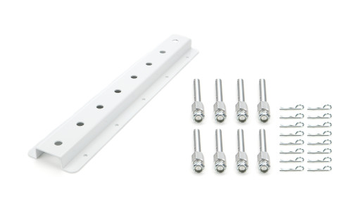 Shock Rack - Double Row - Wall Mount - 20 in Long - 16 Shock Capacity - Aluminum - White Powder Coat - Each