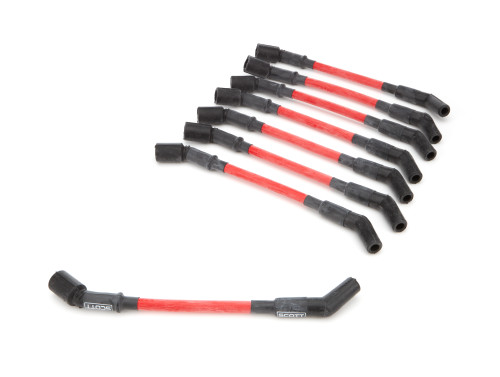 Spark Plug Wire Set - High Performance - Spiral Core - 10 mm - Red - 45 Degree Plug Boots - Coil Pack Style - GM LS-Series - Kit