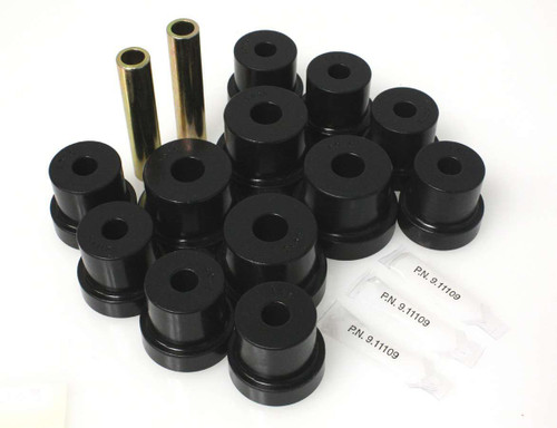 Leaf Spring Bushing Kit - Hyper-Flex - Rear - Polyurethane / Steel - Black / Cadmium - Multi-Leaf - GM F-Body / X-Body 1968-81 - Kit