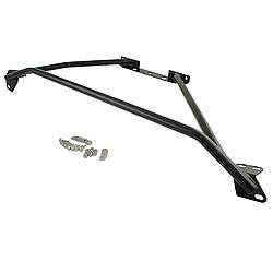 Strut Tower Brace - Tubular - Chromoly - Black Powder Coat - Ford Mustang 1986-93 - Each