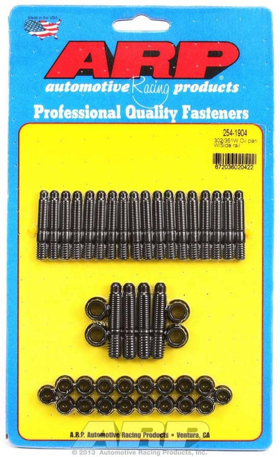 Oil Pan Stud - 12 Point Nuts - Chromoly - Black Oxide - Small Block Ford - Kit