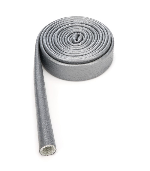 Hose and Wire Sleeve - Heat Sleeve - 3/4 in ID - 10 ft - Silicone / Fiberglass - Silver - Each