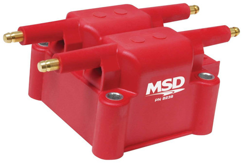 Ignition Coil Pack - 0.51 ohm - Male HEI - 36000V - Red - Flat Terminal - Mopar 4-Cylinder - Each Ignition Coil Pack - 0.51 ohm - Male HEI - 36000V - Red - Flat Terminal - Mopar 4-Cylinder - Each