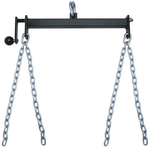 Engine Leveler - Engine Tilter - 1200 lb Rating - Four 20 in Long Chains - Steel - Black Powder Coat - Kit