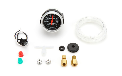 Boost / Vacuum Gauge - Sport-Comp - 30 in HG-20 psi - Mechanical - Analog - 2-1/16 in Diameter - Black Face - Each Boost / Vacuum Gauge - Sport-Comp - 30 in HG-20 psi - Mechanical - Analog - 2-1/16 in Diameter - Black Face - Each