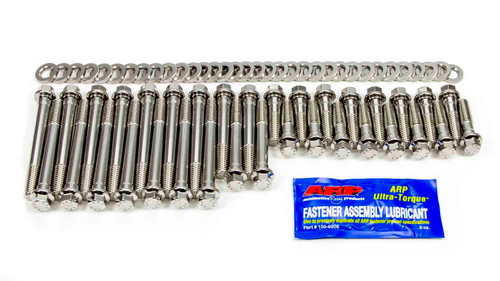 Cylinder Head Bolt Kit - Hex Head - Stainless - Polished - Small Block Chevy - Kit