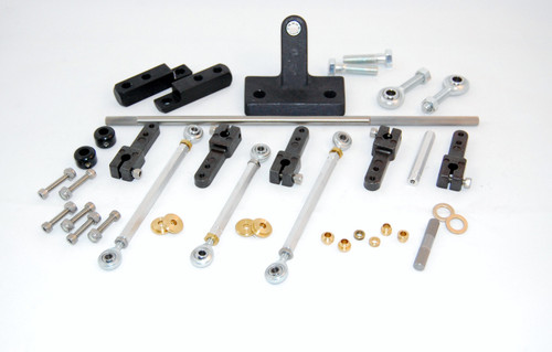 Throttle Linkage - Pro-Tunnel Ram - 12 in Long Rod - 2 Rod Ends - Hardware Included - Steel - Natural - Small Block Chevy - Kit