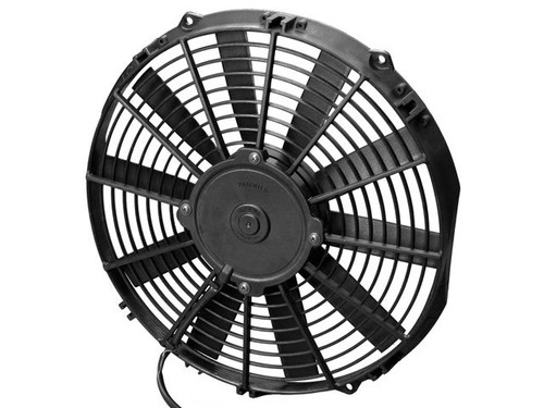 Electric Cooling Fan - Low Profile - 12 in Fan - Pusher - 856 CFM - 12V - Straight Blade - 13-3/16 x 12-5/8 in - 2 in Thick - Plastic - Each