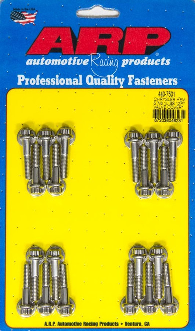 Valve Cover Fastener - Bolt - 8 mm x 1.00 Thread - 30 mm Long - 12 Point Head - Stainless - Polished - Mopar Gen III Hemi - Set of 20 Valve Cover Fastener - Bolt - 8 mm x 1.00 Thread - 30 mm Long - 12 Point Head - Stainless - Polished - Mopar Gen III Hemi - Set of 20