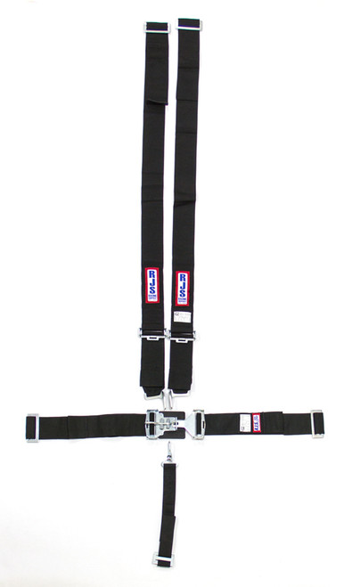 Harness - 5 Point - Latch and Link - SFI 16.1 - Pull Down Adjust - Complete Wrap Around - Individual Harness - Black - Kit