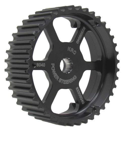 Power Steering Pulley - HTD - 40 Tooth - 30 mm Wide - 17 Spline - Aluminum - Black Anodized - KRC Pumps - Each