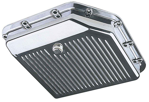 Transmission Pan - Stock Sump - Finned - Aluminum - Polished - TH350 - Each