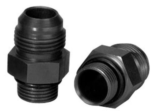 Fitting - Adapter - Straight - 10 AN Male O-Ring Seal to 12 AN Male - Aluminum - Black Anodized - Pair