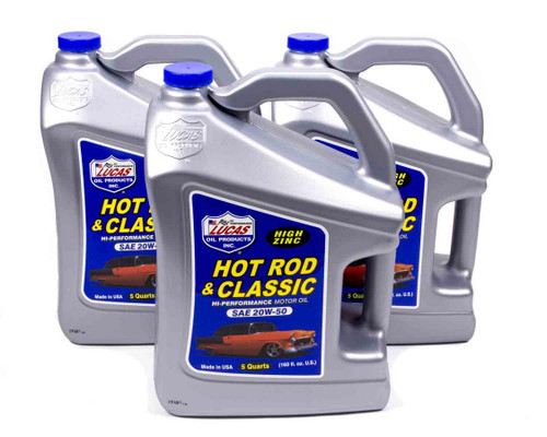 Motor Oil - Hot Rod and Classic Car - High Zinc - 20W50 - Conventional - 5 qt Jug - Set of 3