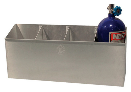 Nitrous Oxide Bottle Holder - 4 Bottle Capacity - Floor / Wall Mount - 29.5 x 13 x 7.25 in - Aluminum - Natural - 10 Pound Bottles - Each