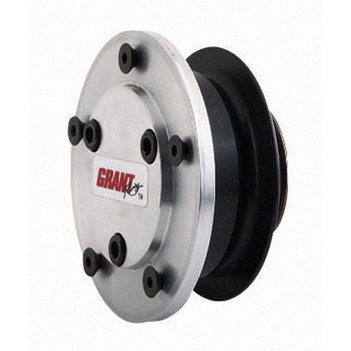 Steering Wheel Quick Release - Pinless - 360 Degree Release - Aluminum - Clear Anodized - 5-Bolt Steering Wheel - GM 36 Spline Shaft - Kit