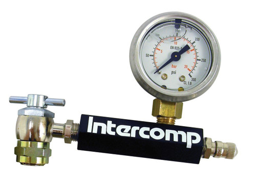 Shock Inflator and Gauge - 0-300 psi - Mechanical - Analog - White Face - Kit