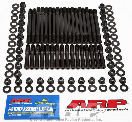 Cylinder Head Stud Kit - 12 Point Nuts - Chromoly - Black Oxide - Undercut - Aftermarket Head - Small Block Chevy - Kit