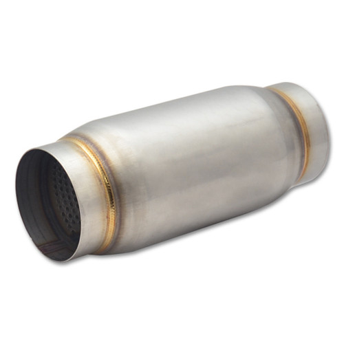 Muffler - Race - 3 in Inlet - 3 in Outlet - 3-3/4 in Diameter Body - 9 in Long - Stainless - Natural - Each