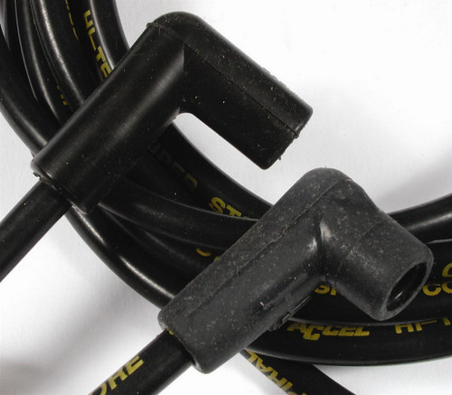 Spark Plug Wire Set - Super Stock - Spiral Core - 8 mm - Black - Factory Style Boots / Terminals - Small Block Chevy - Kit