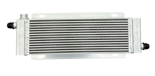 Fluid Cooler - 23.625 x 7.938 x 3.063 in - Plate Type - 12 AN Male Inlet / Outlet - 1/2 in NPT Female Auxiliary Port - Aluminum - Natural - Universal - Each