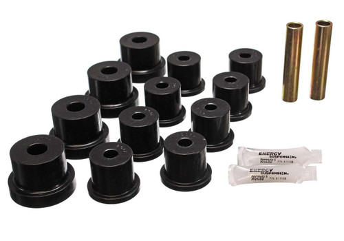 Leaf Spring Bushing Kit - Hyper-Flex - Rear - Polyurethane / Steel - Black / Cadmium - GM X-Body 1962-67 - Kit