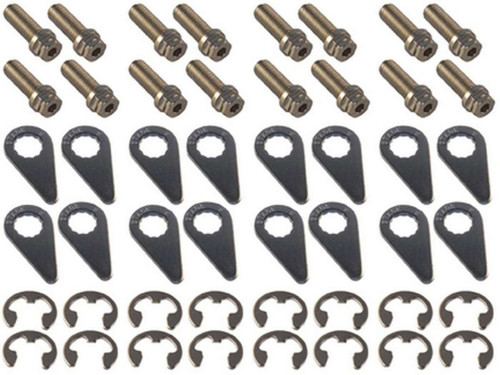 Header Bolt - Locking - 3/8-16 in Thread - 1 in Long - Hex Head - Steel - Nickel Plated - Various Applications - Set of 16
