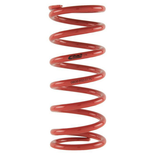 Coil Spring - Coil-Over - 2.5 in ID - 8 in Length - 1200 lb/in Spring Rate - Steel - Red Powder Coat - Each