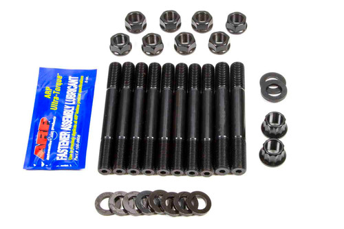 Main Stud Kit - Hex Nuts - 2-Bolt Mains - Chromoly - Black Oxide - Pontiac V8 - Kit