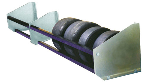 Tire Rack - Wall Mount - Telescoping - Aluminum / Steel - Black Powder Coat / Natural - Kart Tires - Each